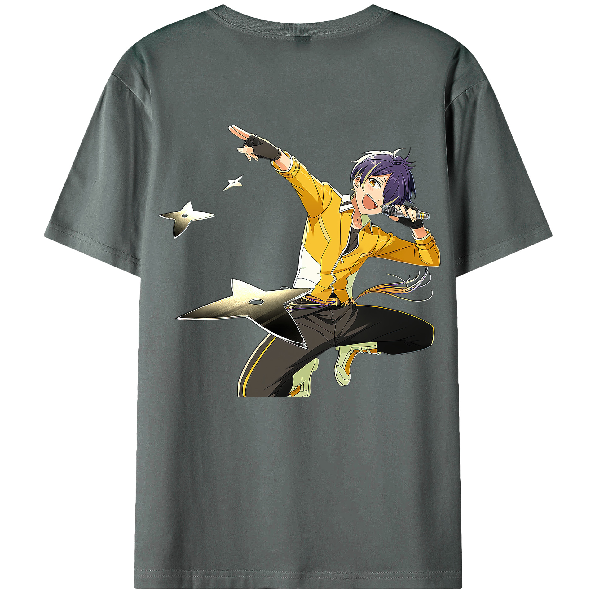 （画像用） あんさんぶるスターズ! Ensemble Stars 綿100％ メンズ半袖Tシャツ（バックプリント） 通気性
